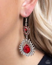 Load image into Gallery viewer, Paparazzi “Teardrop Traveler” Red Dangle Earrings - Paparazzi Accessories