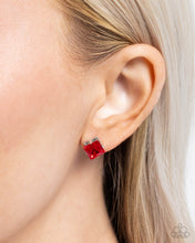 Load image into Gallery viewer, Paparazzi “Squared Soprano” Red Post Earrings - Paparazzi Accessories