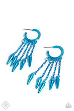Load image into Gallery viewer, Paparazzi “Piquant Punk” Blue Hoop Earrings - Paparazzi Accessories