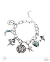 Load image into Gallery viewer, Paparazzi “Technical Token” Blue Adjustable Clasp Bracelet - Paparazzi Accessories
