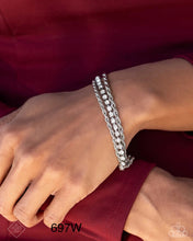Load image into Gallery viewer, Paparazzi “Excessive Empire” White Adjustable Clasp Bracelet - Paparazzi Accessories