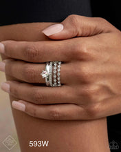 Load image into Gallery viewer, Paparazzi “Her Royal Highness” White Stretch Ring - Paparazzi Accessories