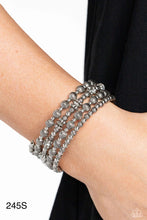 Load image into Gallery viewer, Paparazzi “Striped Stack” Silver Coil Wrap Bracelet
