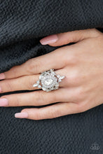 Load image into Gallery viewer, “Mega Stardom” White Stretch Ring - Paparazzi