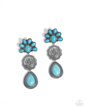 Load image into Gallery viewer, Paparazzi “Handcrafted Haul” Blue Post Earrings -Paparazzi Accessories