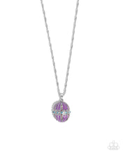 Load image into Gallery viewer, “Faberge Flair” Purple Necklace Earring Set - Paparazzi Accessories
