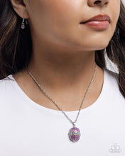 Load image into Gallery viewer, “Faberge Flair” Purple Necklace Earring Set - Paparazzi Accessories