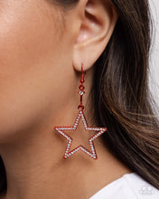 Load image into Gallery viewer, Paparazzi “Steady Stars” Red Dangle Earrings - Paparazzi Accessories