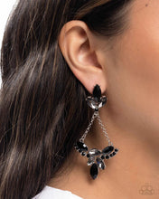 Load image into Gallery viewer, Paparazzi “Carefree Chandelier” Black Post Earrings - Paparazzi Accessories