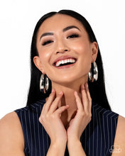 Load image into Gallery viewer, Paparazzi “Gravity Generosity” Silver Hoop Earrings - Paparazzi Accessories
