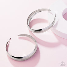 Load image into Gallery viewer, Paparazzi “Gravity Generosity” Silver Hoop Earrings - Paparazzi Accessories