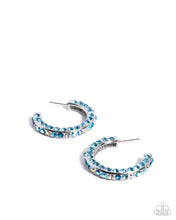 Load image into Gallery viewer, Paparazzi “High-Level Haute” Blue Hoop Earrings - Paparazzi Accessories