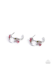 Load image into Gallery viewer, Paparazzi “Borderline Bloom” Pink Hoop Earrings - Paparazzi Accessories