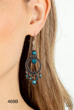 Load image into Gallery viewer, Paparazzi “Palace Politics” Blue Dangle Earrings - Paparazzi Accessories