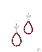Load image into Gallery viewer, Paparazzi “Treasured Teardrops” Red Dangle Earring - Paparazzi Accessories