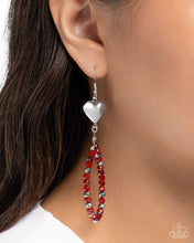 Load image into Gallery viewer, Paparazzi “Treasured Teardrops” Red Dangle Earring - Paparazzi Accessories