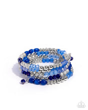 Load image into Gallery viewer, Paparazzi “Colorful Compromise” Blue Coil Wrap Bracelet - Paparazzi Accessories