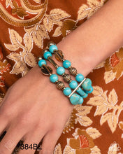 Load image into Gallery viewer, Paparazzi “Coachella Confidence” Blue Stretch Bracelet - Paparazzi Accessories