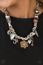 Load image into Gallery viewer, Blockbuster "Charmed, I Am Sure" Brown Necklace Earring Set - Paparazzi Accessories