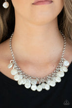 Load image into Gallery viewer, “Vintage Vault” BEACHFRONT and Center” White Necklace Earring Set - Paparazzi Accessories