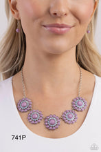 Load image into Gallery viewer, “Floral Fervor” Purple Necklace Earring Set - Paparazzi Accessories