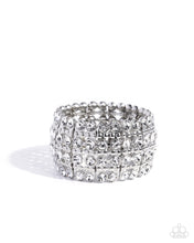 Load image into Gallery viewer, Paparazzi “Exuberant Elegance” White Stretch Bracelet - Paparazzi Accessories