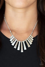 Load image into Gallery viewer, “The MANE Course” Silver Necklace Earring Set - Paparazzi Accessories
