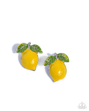 Load image into Gallery viewer, Paparazzi “Lemon Lesson” Yellow Post Earrings - Paparazzi Accessories