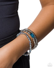 Load image into Gallery viewer, Paparazzi “Synchronized Showcase” Blue Stretch Bracelet Set - Paparazzi Accessories
