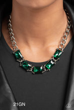 Load image into Gallery viewer, Paparazzi “Radiating Review” Green Necklace Earring Set - Paparazzi Accessories