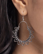 Load image into Gallery viewer, “Botanical Tambourine” Silver Earrings - Paparazzi Accessories