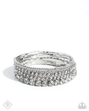 Load image into Gallery viewer, Paparazzi “Persistent Pizzazz” White Stretch Bracelet Set - Paparazzi Accessories