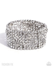 Load image into Gallery viewer, Downtown Drive White Stretch Bracelet - Paparazzi Accessories