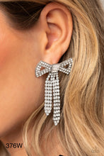 Load image into Gallery viewer, Paparazzi “Just BOW With It” White Post Earrings - Paparazzi Accessories