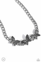 Load image into Gallery viewer, Paparazzi “Aerial Ambition” Silver Choker Earring Set - Paparazzi Accessories