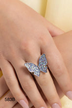Load image into Gallery viewer, Paparazzi “High Time” Blue Butterfly Stretch Ring - Paparazzi Accessories