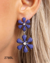 Load image into Gallery viewer, Paparazzi “A Blast of Blossoms” Blue Post Earrings - Paparazzi Accessories