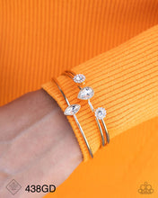 Load image into Gallery viewer, Paparazzi “Prolific Patron” Gold Cuff Bracelet Set - Paparazzi Accessories