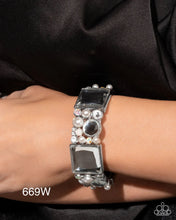 Load image into Gallery viewer, Paparazzi “Glam to the Max” White Stretch Bracelet - Paparazzi Accessories