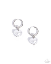 Load image into Gallery viewer, Paparazzi “Carriage Chic” White Hinge Hoop Earrings - Paparazzi Accessories