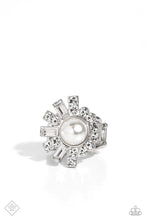 Load image into Gallery viewer, “Gatsby Getaway” White Stretch Ring - Paparazzi Accessories
