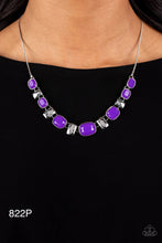 Load image into Gallery viewer, Paparazzi “Polished Parade” Purple Necklace Earring Set - Paparazzi