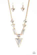 Load image into Gallery viewer, Paparazzi “Fetchingly Fierce” Gold Necklace Earring Set - Paparazzi Accessories