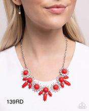 Load image into Gallery viewer, “Flair for the Feminine” Red Necklace Earring Set - Paparazzi