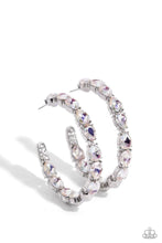 Load image into Gallery viewer, Paparazzi Life of the Party “Presidential Pizzazz” White Hoop Earrings - Paparazzi Accessories