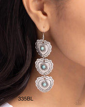 Load image into Gallery viewer, Paparazzi “Vintage Allure” Blue Dangle Earrings - Paparazzi Accessories