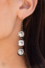 Load image into Gallery viewer, Paparazzi "Determined to Dazzle" Brass Dangle Earrings - Paparazzi Accessories