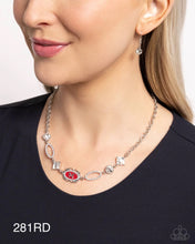 Load image into Gallery viewer, Paparazzi “Aerial Approval” Red Necklace Earring Set - Paparazzi Accessories