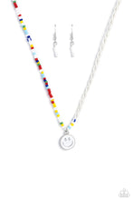 Load image into Gallery viewer, Paparazzi “Smiling Showdown” White Necklace Earring Set - Paparazzi Accessories