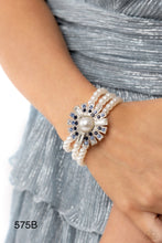 Load image into Gallery viewer, Paparazzi “Gifted Gatsby” Blue Stretch Bracelet
